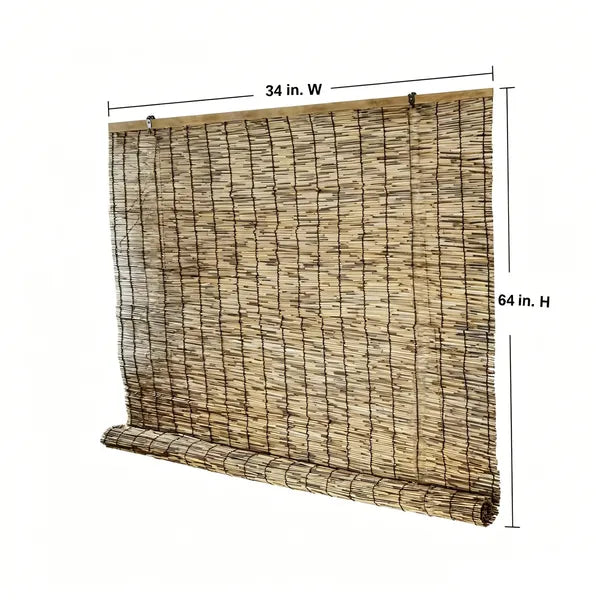 Natural Bamboo Reed Roll Up Blind Window Shade Light Filtering Patio Sun Cover