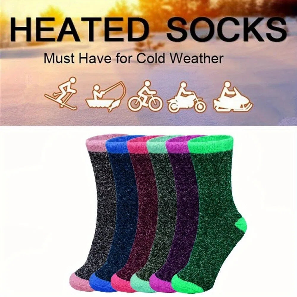 3/6 Pairs Womens Thermal Socks Winter Warm Thick Boot Crew Work Socks 9-11