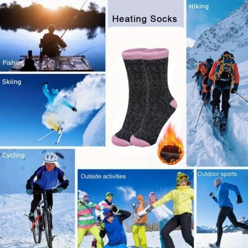 3/6 Pairs Womens Thermal Socks Winter Warm Thick Boot Crew Work Socks 9-11