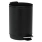 Small Bathroom Trash Can 3L Black Stainless Steel Step Pedal Removable Bucket