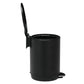 Small Bathroom Trash Can 3L Black Stainless Steel Step Pedal Removable Bucket