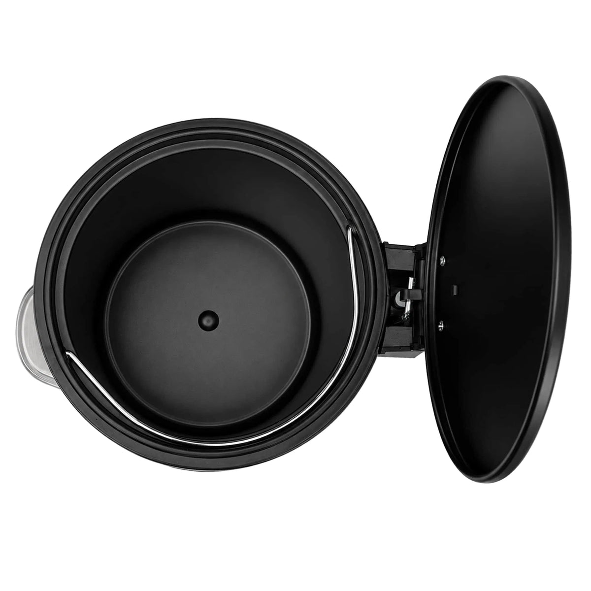 Small Bathroom Trash Can 3L Black Stainless Steel Step Pedal Removable Bucket