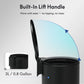 Small Bathroom Trash Can 3L Black Stainless Steel Step Pedal Removable Bucket