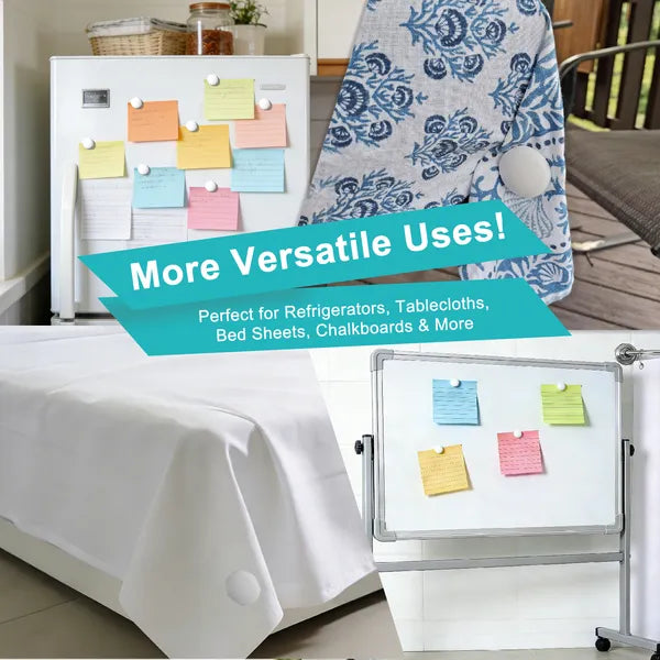 Magnetic Shower Curtain Weights 4 Pairs Silicone Wrapped Rust Free White