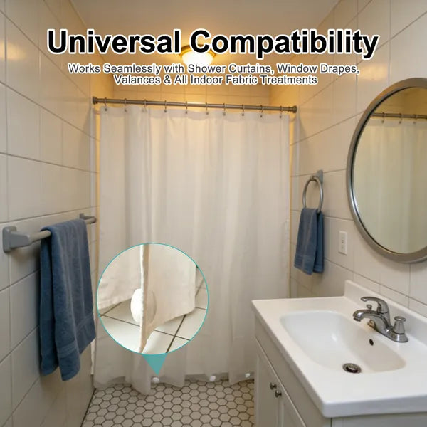 Magnetic Shower Curtain Weights 4 Pairs Silicone Wrapped Rust Free White
