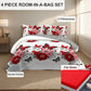 4 Piece Red Butterfly Floral Duvet Cover Set 18 Deep Sheet Queen King Cal