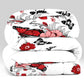 4 Piece Red Butterfly Floral Duvet Cover Set 18 Deep Sheet Queen King Cal