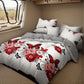 4 Piece Red Butterfly Floral Duvet Cover Set 18 Deep Sheet Queen King Cal