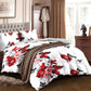 4 Piece Red Butterfly Floral Duvet Cover Set 18 Deep Sheet Queen King Cal