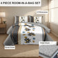 4 Piece Duvet Cover Set Grey White Floral 18 Deep Sheet Zipper Queen King Cal