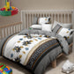 4 Piece Duvet Cover Set Grey White Floral 18 Deep Sheet Zipper Queen King Cal