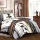 4 Piece Duvet Cover Set Grey White Floral 18 Deep Sheet Zipper Queen King Cal