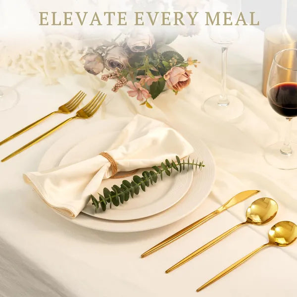 40 Piece Gold Silverware Set Stainless Steel Flatware Cutlery Service for 8 New