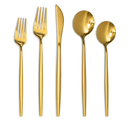 40 Piece Gold Silverware Set Stainless Steel Flatware Cutlery Service for 8 New
