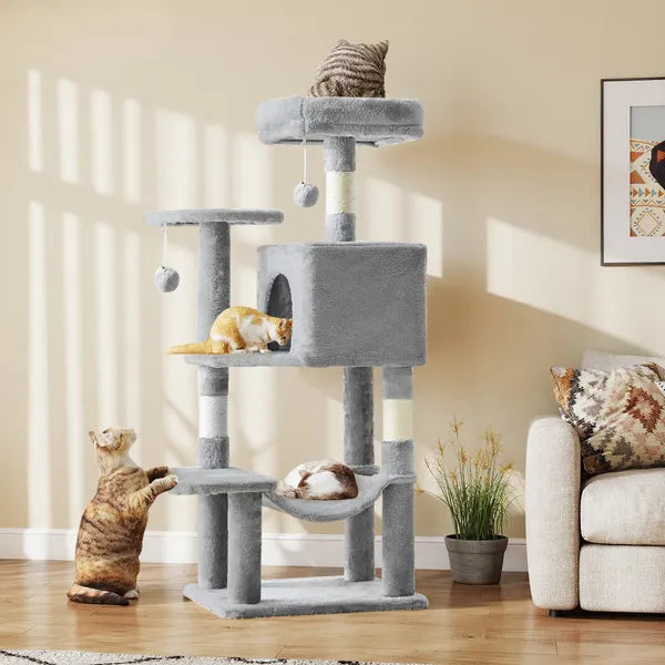 44" Cat Tree Tower Multi-Level Condo Hammock Sisal Scratching Posts Indoor Cats