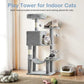 44" Cat Tree Tower Multi-Level Condo Hammock Sisal Scratching Posts Indoor Cats
