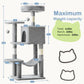 44" Cat Tree Tower Multi-Level Condo Hammock Sisal Scratching Posts Indoor Cats