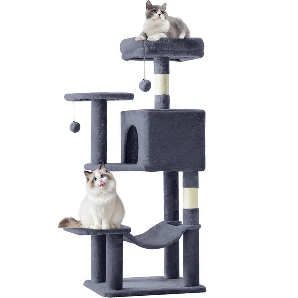 44" Cat Tree Tower Multi-Level Condo Hammock Sisal Scratching Posts Indoor Cats