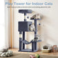 44" Cat Tree Tower Multi-Level Condo Hammock Sisal Scratching Posts Indoor Cats