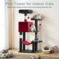 44" Cat Tree Tower Multi-Level Condo Hammock Sisal Scratching Posts Indoor Cats