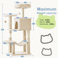 44" Cat Tree Tower Multi-Level Condo Hammock Sisal Scratching Posts Indoor Cats