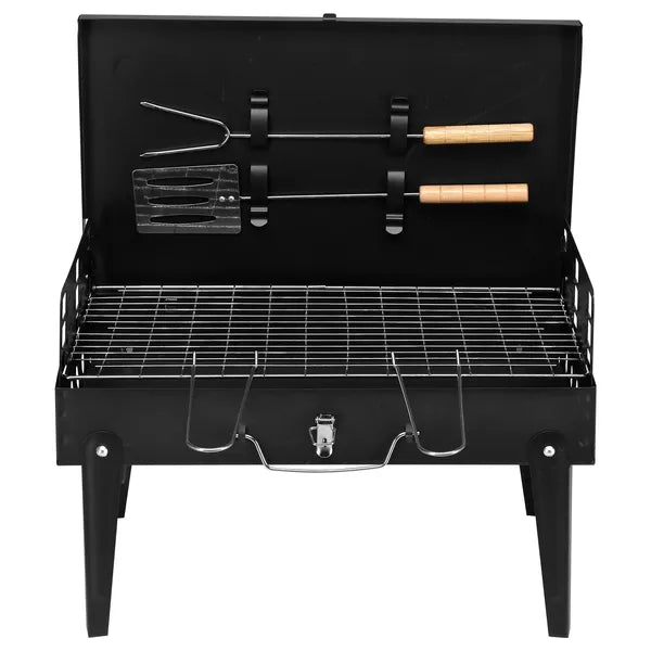 Portable Charcoal Grill Folding BBQ Grill Adjustable Grate Camping Picnic