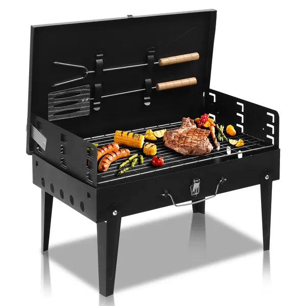 Portable Charcoal Grill Folding BBQ Grill Adjustable Grate Camping Picnic
