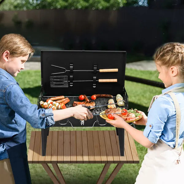 Portable Charcoal Grill Folding BBQ Grill Adjustable Grate Camping Picnic