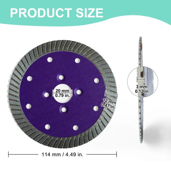 4.5in Turbo Diamond Blade 20mm Arbor Tile Granite Marble Masonry Cutting Disc