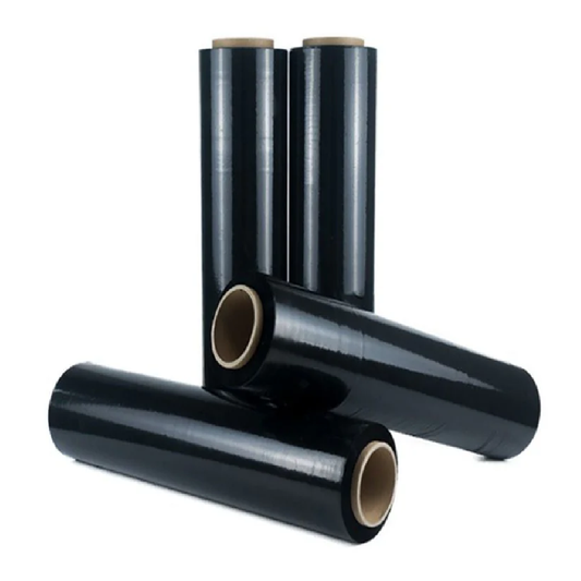 18" x 1500' 80 Gauge 4 Rolls Black Pallet Wrap Stretch Film Hand Shrink 1500ft