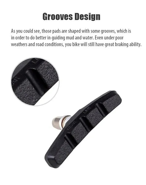 5 Pairs Bicycle V Brake Pads 70mm Black Cycling Bike Brake Shoes