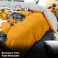 5 Piece Gold Gray Floral Quilt Set Bedspread Pillow Shams Cushion Covers Queen