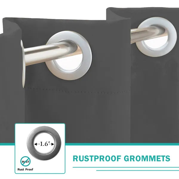 50x84 Dark Gray Outdoor Curtain Grommet Blackout Patio Pergola Privacy 1 Panel