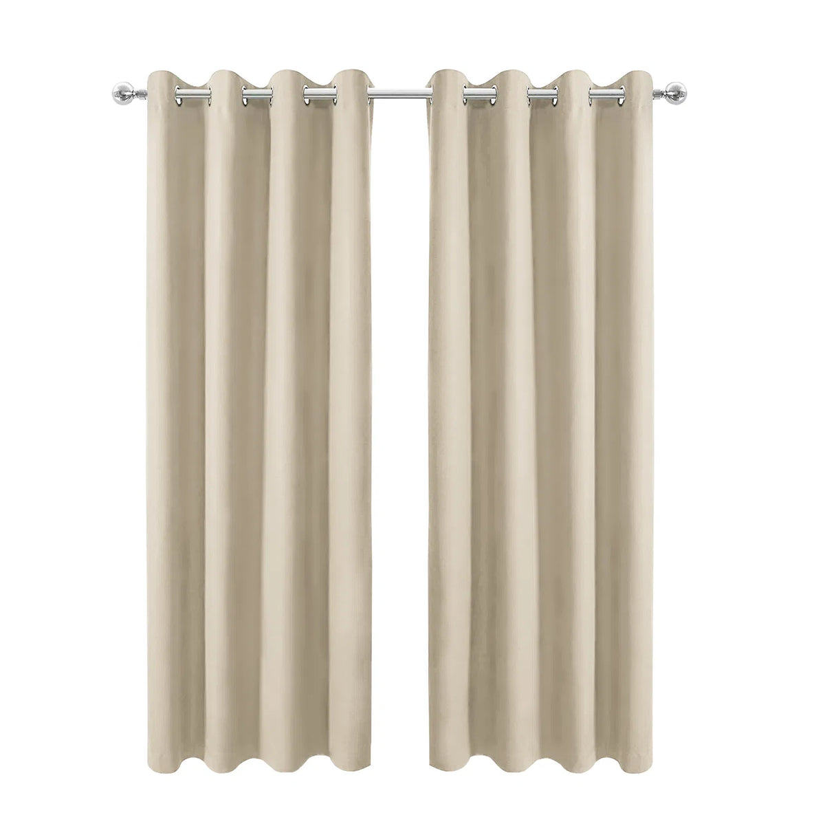 50x106 Beige Blackout Curtain Extra Long Thermal Insulated Privacy Grommet