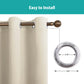 50x106 Beige Blackout Curtain Extra Long Thermal Insulated Privacy Grommet