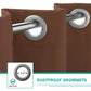 Brown 50x84 Room Darkening Curtain Thermal Grommet Privacy Noise Reducing Drape
