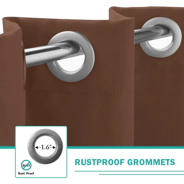 Brown 50x84 Room Darkening Curtain Thermal Grommet Privacy Noise Reducing Drape