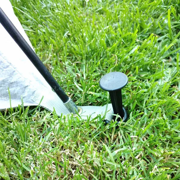 50 Pack 4.5" Plastic Landscape Stakes Weed Barrier Fabric Ground Anchors Barbed