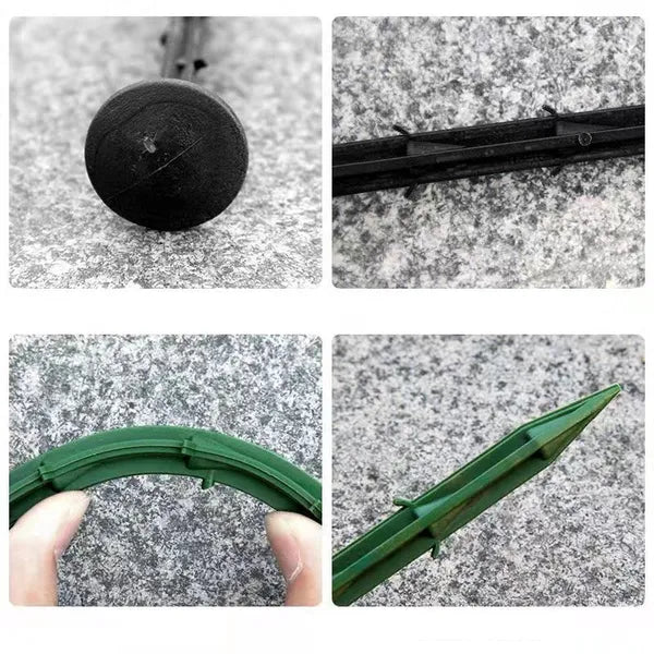 50 Pack 4.5" Plastic Landscape Stakes Weed Barrier Fabric Ground Anchors Barbed