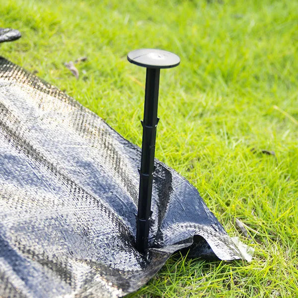 50 Pack 4.5" Plastic Landscape Stakes Weed Barrier Fabric Ground Anchors Barbed
