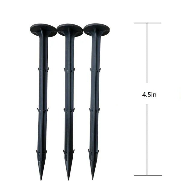 50 Pack 4.5" Plastic Landscape Stakes Weed Barrier Fabric Ground Anchors Barbed