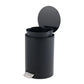 5L Small Bathroom Trash Can Black Stainless Steel Step Pedal Lid Removable Bucket