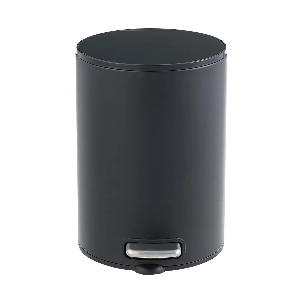 5L Small Bathroom Trash Can Black Stainless Steel Step Pedal Lid Removable Bucket