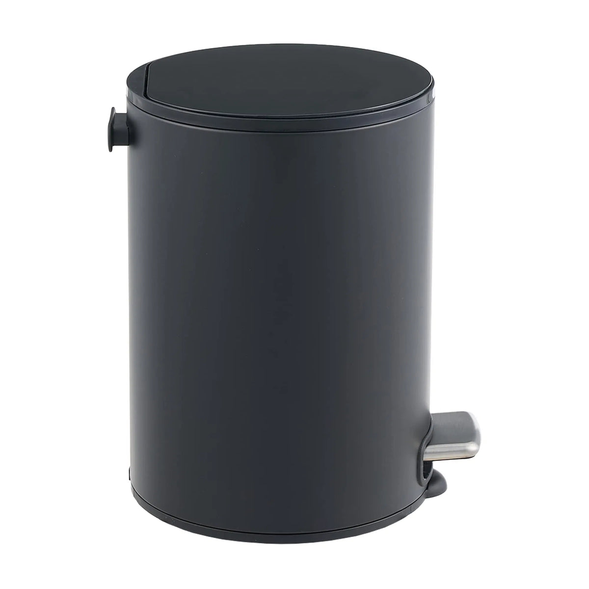 5L Small Bathroom Trash Can Black Stainless Steel Step Pedal Lid Removable Bucket