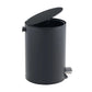 5L Small Bathroom Trash Can Black Stainless Steel Step Pedal Lid Removable Bucket