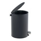 5L Small Bathroom Trash Can Black Stainless Steel Step Pedal Lid Removable Bucket