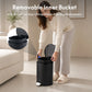 5L Small Bathroom Trash Can Black Stainless Steel Step Pedal Lid Removable Bucket