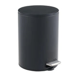 5L Small Bathroom Trash Can Black Stainless Steel Step Pedal Lid Removable Bucket