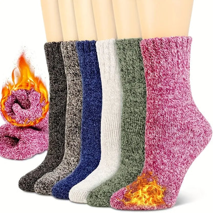 6 Pairs Women's Wool Thermal Socks 9-11 2.4 TOG Warm Winter Boot Socks