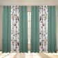 6 Panel Window Curtain Set Sage Green Floral Drapes 38x84 Light Filtering Grommet